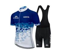 HOMTOL Abbigliamento Ciclismo da Uomo Maniche Corte Completo Bici Completo Ciclismo Estivo con Pantaloncini Imbottiti in 3D Gel Traspirante e ad Asciugatura Rapida