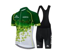 HOMTOL Abbigliamento Ciclismo da Uomo Maniche Corte Completo Bici Completo Ciclismo Estivo con Pantaloncini Imbottiti in 3D Gel Traspirante e ad Asciugatura Rapida