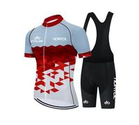 HOMTOL Abbigliamento Ciclismo da Uomo Maniche Corte Completo Bici Completo Ciclismo Estivo con Pantaloncini Imbottiti in 3D Gel Traspirante e ad Asciugatura Rapida