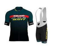 HOMTOL Abbigliamento Ciclismo da Uomo Maniche Corte Completo Bici Completo Ciclismo Manica Corta Tuta Ciclismo Uomo Pantaloncini con Bretelle in Gel 3D Traspirante e ad Asciugatura Rapida