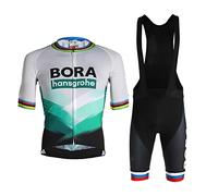 HOMTOL Abbigliamento Ciclismo Set Manica Corta Tuta Ciclismo Uomo Completo Ciclismo Estivo Per Bici Da MTB Con Pantaloncini Imbottiti in Gel Traspirante e Ad Asciugatura Rapida