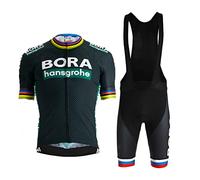 HOMTOL Abbigliamento Ciclismo Set Manica Corta Tuta Ciclismo Uomo Completo Ciclismo Estivo Per Bici Da MTB Con Pantaloncini Imbottiti in Gel Traspirante e Ad Asciugatura Rapida
