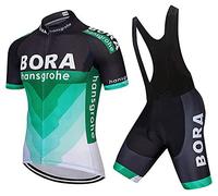 HOMTOL Abbigliamento Ciclismo Set Manica Corta Tuta Ciclismo Uomo Completo Ciclismo Estivo Per Bici Da MTB Con Pantaloncini Imbottiti in Gel Traspirante e Ad Asciugatura Rapida