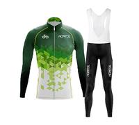 HOMTOL Maglia Ciclismo Set Uomo Manica Lunga Abbigliamento Ciclismo Maglia Triathlon Tuta Uomo Maglie Bicicletta Traspirante Elastico Asciugatura Rapida Maglia Ciclismo MTB