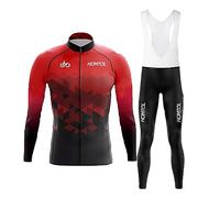 HOMTOL Maglia Ciclismo Set Uomo Manica Lunga Abbigliamento Ciclismo Maglia Triathlon Tuta Uomo Maglie Bicicletta Traspirante Elastico Asciugatura Rapida Maglia Ciclismo MTB