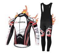HOMTOL Maglia da ciclismo da uomo a maniche lunghe in pile termico Abbigliamento ciclismo invernale Pantaloni da ciclismo con fondello + gel 9D Tute da ciclismo per il ciclismo MTB outdoor