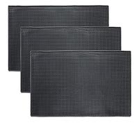 Homtone 45 x 30 cm Set di 3 tappetini da bar neri, tappetino da cucina, per bicchieri, da cocktail, per il bancone e il piano di lavoro