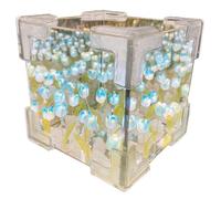 Homtrator Blossom Box, DIY Tulips Cube Mirror Lamp, Realistic DIY Tulip Night Light, Desktop Decorative Lamp, LED Night Light with Mirror, Bedside Lamps for Womens, Handmade Ornament(Blue,30 Flowers)