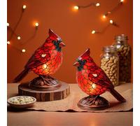 Homtrator Lampada cardinale Sheremart, lampada cardinale Fanyil, lampade a forma di uccello in resina rossa, luce notturna a forma di uccello rosso per comodino, soggiorno, camera da letto