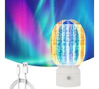 Homtrator Luce Notturna Aurora Rotante 3d - Ricaricabile, Dimmerabile, per Un'atmosfera Romantica e Stellata, Lampada da Tavolo Multicolore con Rotazione a 360 Gradi, per Casa, Ufficio, Bar