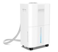 Homtronics Deumidificatore 8L, Deumidificatore Portatile Casa con Tubo di Scarico, Controllo Intelligente Dell'umidità, 3 Modalità, Timer 24H, per Camper Bagno Camera da Letto