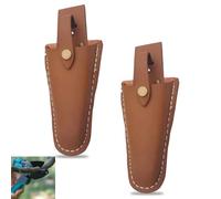 HOMURY 2 pezzi fondina per cesoie da giardinaggio: custodia in pelle, supporto per cintura per cintura, borsa per pinze, forbici da giardino, forbici o coltello da giardino (marrone)