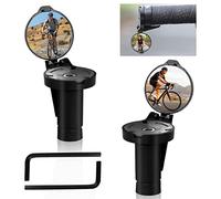 HOMURY 2 Pezzi Specchietto Bici Pieghevole 360° Regolabile Retrovisore HD Convesso per Bicicletta E-Bike Corsa MTB Manubrio 16-22mm Nero con Vite & Chiave a Brugola