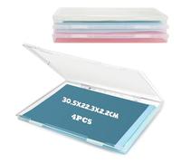 HOMURY 4 scatole portaoggetti portatili: formato A4, trasparenti, impilabili, multifunzionali, per documenti, lettere, scrapbooking, riviste (30,5 x 22,3 x 2,2 cm)