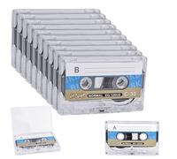 HOMURY Confezione da 10 cassette audio vuote: cassette audio a basso rumore, cassetta musicale da 60 minuti, custodia in plastica trasparente per conferenze, seminari, registrazioni quotidiane