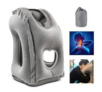 HOMURY Cuscino da viaggio gonfiabile, cuscino gonfiabile, cuscino da viaggio, cuscino per cervicale, comodo supporto per testa e mento per auto, aereo, viaggio, campeggio