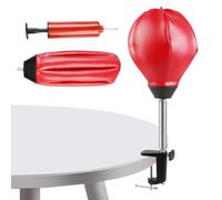 HOMURY Sacco da Boxe da Scrivania Con Morsetto: Mini Antistress Con Pompa Ad Aria, da Tavolo o in Piedi, 37 x 16 cm, Rosso