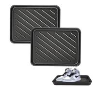 HOMURY Set di 2 ciotole per scarpe, in plastica, 40 x 30 x 3,5 cm, adatte per innevare, per autunno e inverno, per interni ed esterni