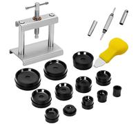 HOMURY Set di riparazione orologi, 12 forme, strumento a leva H, driver, batteria, argento