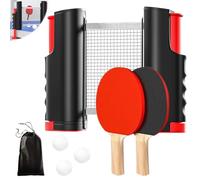 HOMURY Set Racchette da Ping Pong Professionale - 2 Racchette, Rete Retrattile, 3 Palline, Borsa - Per Interni ed Esterni, Bambini