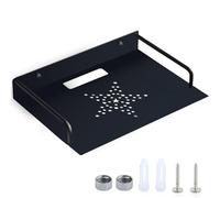 HOMURY Supporto da parete universale per router, proiettore, TV box, set-top box, mini PC, accessori TV, in alluminio, nero
