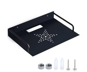 HOMURY Supporto da parete universale per router, proiettore, TV box, set-top box, mini PC, accessori TV, in alluminio, nero