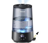 Homvana Umidificatore per camera da letto, riempimento superiore, 3,6 L, 360 °C, 34 ore resistente, silenzioso, 16 dB (SilentSpary Tech), piccolo, senza BPA, diffusore di aromi per piante, luce a 7