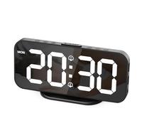 HOMVILLA Sveglia Digitale da Comodino a LED,Sveglia da Comodino con Funzione Snooze,Orologio Digitale con Doppio Programma di allarme,12/24H,2 Porte di Ricarica USB