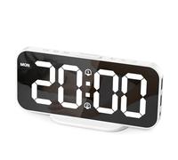 HOMVILLA Sveglia Digitale da Comodino a LED,Sveglia da Comodino con Funzione Snooze,Orologio Digitale con Doppio Programma di allarme,12/24H,2 Porte di Ricarica USB