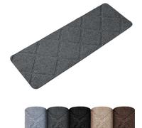 Homwiz Tappetini per Scale Antiscivolo, 15 Tappetini Autoadesivi per Gradini Interni, Ritagliabile e Riutilizzabile - Protezione per Animali Domestici, Anziani e Bambini (Grigio Scuro, 55 x 19 cm)