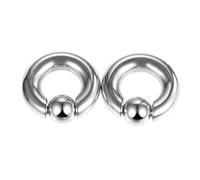Homxi 2 Pezzi 6mm Dilatatori Lobo Kit,2G Tunnel Dilatatore Acciaio Chirurgico Cerchio con Sfera Dilatatori Tunnel Set Argento
