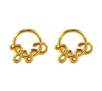 Homxi 2 Pezzi Piercing da Naso Oro 16 Gauge (1.2x8mm), Cerchio con Serpente, Acciaio Inossidabile Piercing Labbro