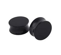 Homxi 2Pezzi Dilatatore Orecchino Kit 30mm,1 3/16 inch Dilatatori Lobo Acrilico Rotondo Nero Dilatatore Orecchio Uomo Nero