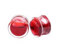 Homxi 2Pezzi Dilatatori Lobo Set 16mm,5/8 inch Dilatatore Tunnel Acrilico Acqua Rossa Orecchini da Uomo Dilatatore Rosso