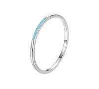 Homxi Anelli Fedi Nuziali Donna in Oro Bianco 375, Rotondo con Turchese, Donna Anelli Fedina di Argento Taglia 14(54mm)