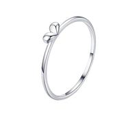 Homxi Anelli Fedina in Oro Bianco Donna 585, Cuore Lucido, Donna Anelli Fedi Nuziali in Argento Taglia 14(54mm)