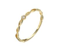 Homxi Anelli Fedina in Oro Giallo 9K Donna, Solitario Rotondo con Moissanite, Anelli Fedine Fidanzamento Oro Giallo Donna Misura 18(58mm)