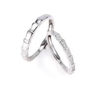 Homxi Anelli Fidanzamento Regolabili Personalizzabili Fedina Argento Donna Uomo 925, Rotondo con Zirconia Cubica, Anelli Fedine Argento