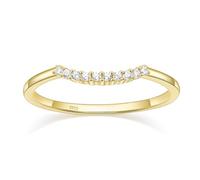 Homxi Anello Argento 925 da Donna, Forma ad Arco con Zirconia Cubica, Anelli Donna in Oro