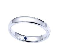 Homxi Anello Fedina di Oro Bianco 9 K / 14 K / 18 K Coppia, Rotondo Lucido con Rubino da 0,02 ct, Argento Uomo Donna Anelli Fedina