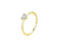 Homxi Anello Fidanzamento Donna 750 Oro Giallo, 5x5,5mm Solitario Cuore con Moissanite, Oro Donna Anelli Fedi Nuziali Misura 16(56mm)
