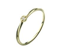 Homxi Anello Fidanzamento in Oro Giallo 14Kt Donna, Solitario Rotondo con Moissanite, Anelli Fedi Nuziali in Oro Donna Taglia 9(49mm)
