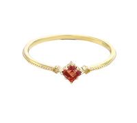 Homxi Anello Fidanzamento Oro Giallo Donna 375, Quadrato con Tormalina Sintetica e Moissanite, Anelli Fidanzamento Oro Giallo Donna Taglia 20(60mm)