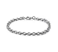 Homxi Bracciale Argento Uomo,Bracciale in Acciaio Inossidabile Uomo Catena del Cable 4.5MM Bracciali da Uomo 20CM