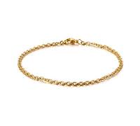 Homxi Bracciale Oro Uomo,Bracciale Acciaio Inossidabile Uomo Catena del Cable 2.4MM Braccialetto Uomo 20CM