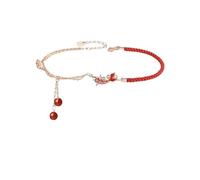 Homxi Braccialetto Caviglia Donna Estive Oro Rosa, Braccialetto Caviglia Rame Donna Spiaggia Pesce con Zirconia Cubica - 20cm + 5cm Catena di Prolunga