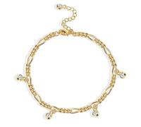 Homxi Braccialetto per Caviglia Donna in Oro, Cavigliera Rame Donna Estive Catena con Zirconia Cubica - 20cm + 6cm Catena di Prolunga