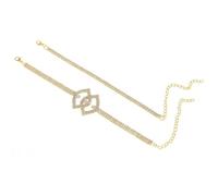 Homxi Braccialetto per Caviglia Donna in Oro, Cavigliera Rame Donna Estive Set da 2 Pezzi con Zirconia Cubica - 20.7cm + 10cm Catena di Prolunga