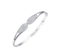 Homxi Bracciali in Oro Bianco 14K per Donna, Goccia d'acqua con Moissanite, Lunghezza 18 CM, Bracciali Catena Donna Argento