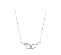 Homxi Catene Collana Oro Bianco 14 Carati Donna, Ala con Moissanite, Collana Argento Donna con Ciondolo